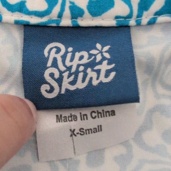 Rip Skirt Floral Wrap Skirt Womens Size XS Blue Stretch Adjustable Activewear - Picture 4 of 11
